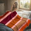 Gezackte Farbbänder Flanelldecke Warm Weich Halloween Weihnachten Dekorativ Sofa Warm Gemütlich Ganzjahresgeschenk