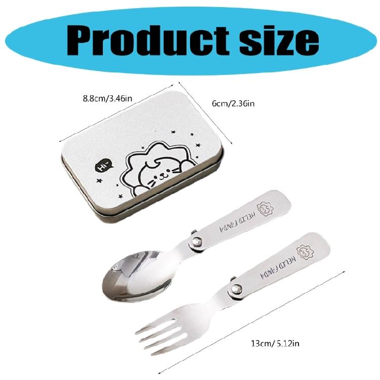 Ensemble cuillère fourchette en métal Portable Pliant Pique-niques Couverts Léger Vaisselle Ustensiles de voyage avec boîte de rangement Durable