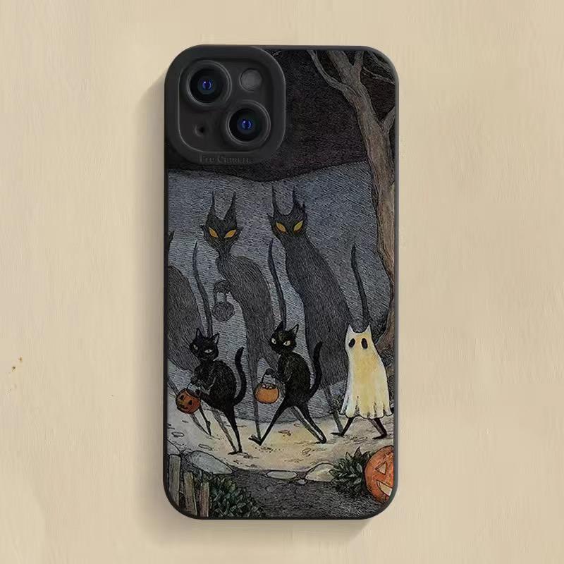 Cartoon Dark Funny Monster Cat Fox Creative Phone Case For iPhone 16 11 12 13 14 15 Pro Max 13 15 Pro XS XR XS 7 8 PLUS SE Cover