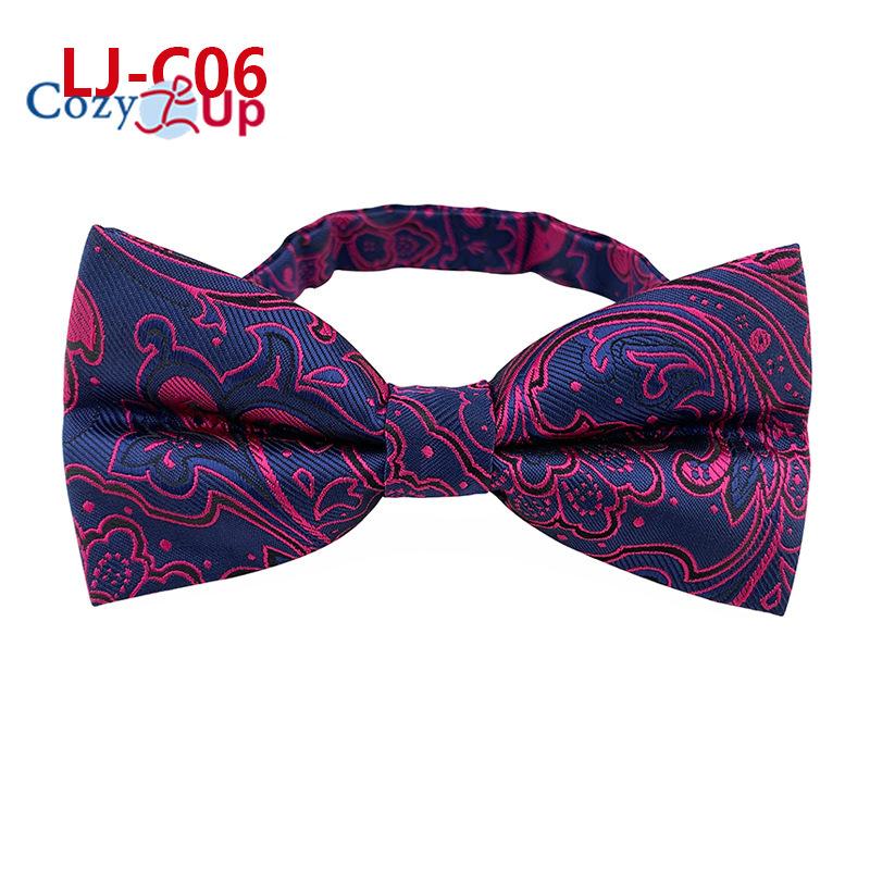 Fashion Blue Paisley Bowtie  Set for Men Wedding Business Party Luxury Pre-tied Men's Bow Tie Gifts