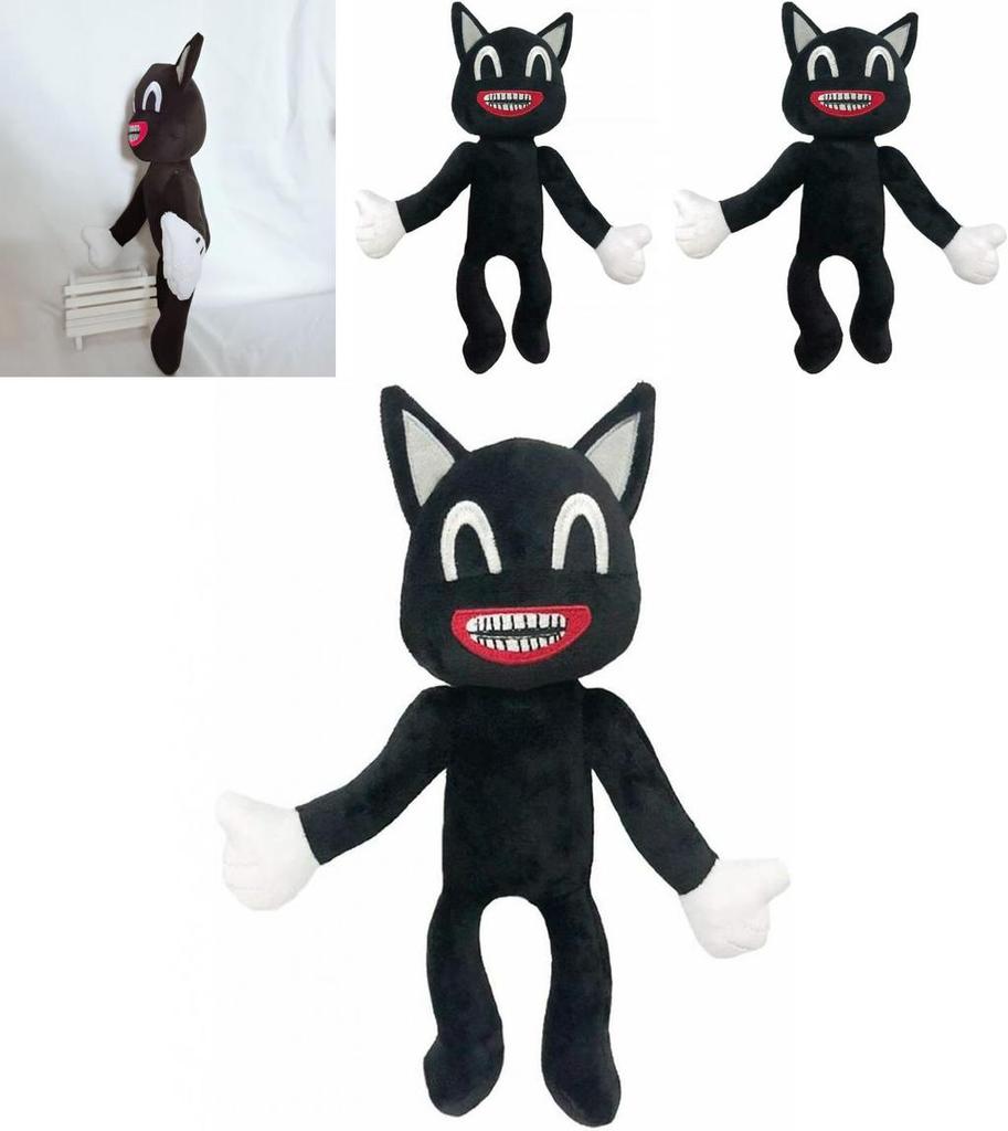 Soft And Cuddly Black Cartoon Cat Plush Toy Ideal For All Ages Holiday Gifts