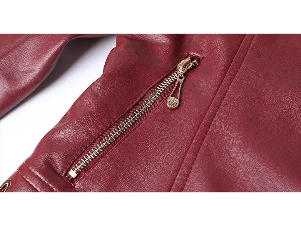 2024 PU Leather Jacket: Casual, Plus Size, Velvet-Lined for Middle-Aged and Elderly Women