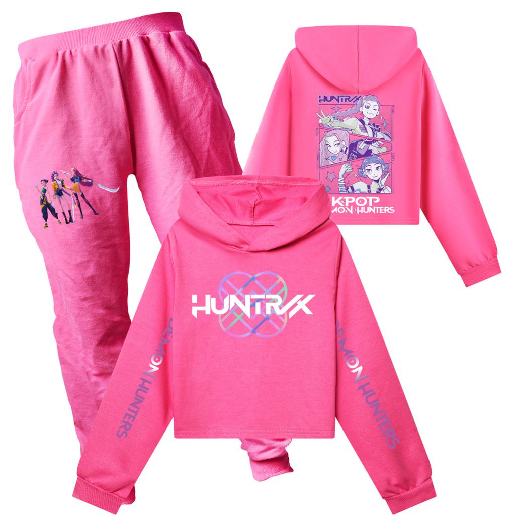 Children's Hooded Top And Pants Two-piece Tracksuit Set Long-sleeved Printed Sweatshirt Set