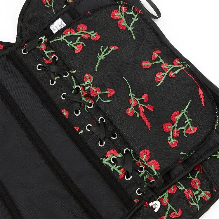 JYL TS Black Embroidered European Size Sexy Waistband Beauty Palace Shaper