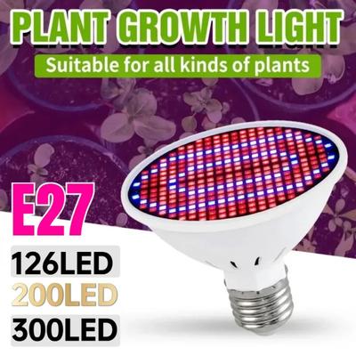 Pflanzenwachstumslampe E27 126/200/300LED Innenbereich Hydroponik Blume Sämling Gemüse Anzuchtlampe Wachstumsbox Glühbirne AC85V-265V