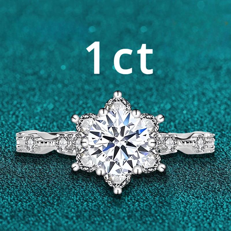 

Кольцо с муассанитом 5 карат для женщин, кольцо с цветком и бриллиантом, стерлинговое серебро 925 пробы с позолотой GRA18K, свадебное кольцо для невесты 9