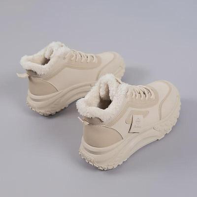2024 Women's High-Top Velvet-Lined Winter Sneakers: Warm, Durable, Height-Boosting, Thick-Sole, Non-Slip Casual Shoes