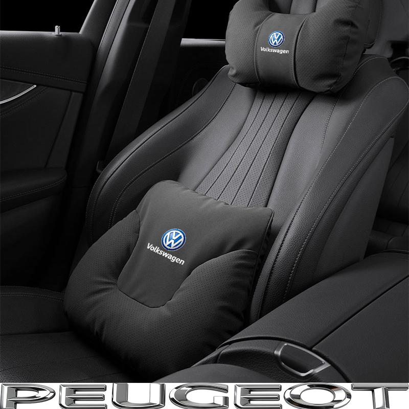 Car Seat Soft Headrest Suede Neck Pillow Waist Cushioning For VW GTI Polo Golf Passat MK678 Tiguan Arteon CC Taigo T-ROC Hub Cap