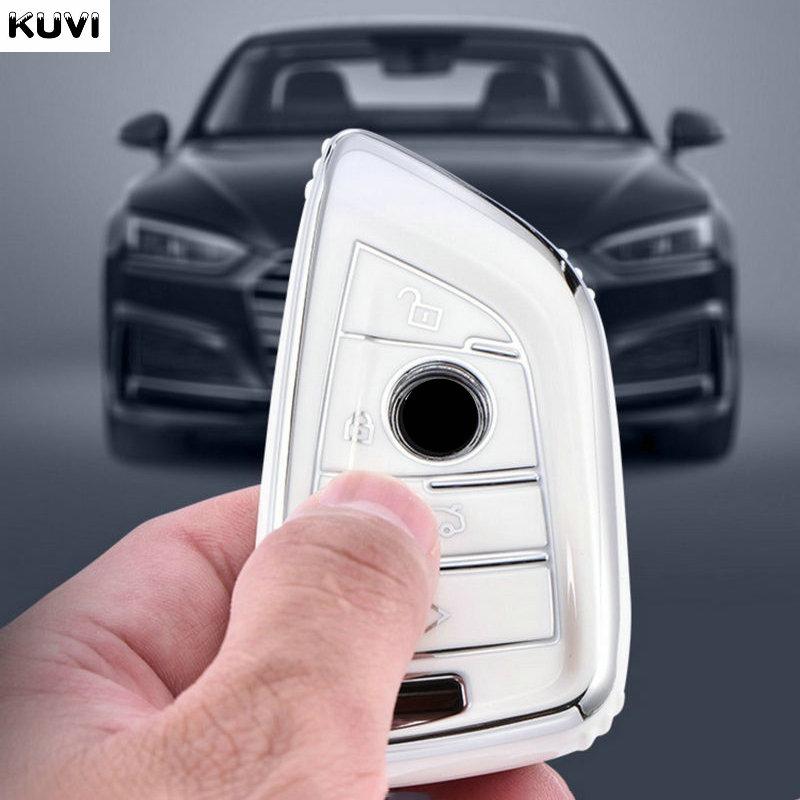 Moda TPU Araba Uzaktan Anahtar Kılıfı Kabuk Fob BMW X1 X3 X5 X6 X7 1 3 5 6 7 Serisi G20 G30 G11 F15 F16 G01 G02 F48 Anahtarsız