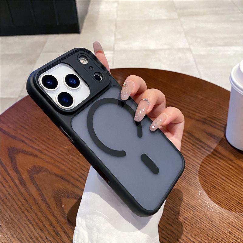 Mat Düşme Karşıtı Zırh Dayanıklı Manyetik Telefon Kılıfı IPhone 17 16 15 14 Pro Max Magsafe Kablosuz Şarj Koruma Arka Kapak