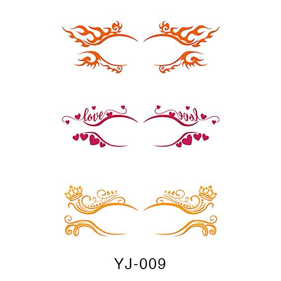 Geometric Pattern Eyeshadow & False Eyelash Tattoo Stickers for Party Makeup