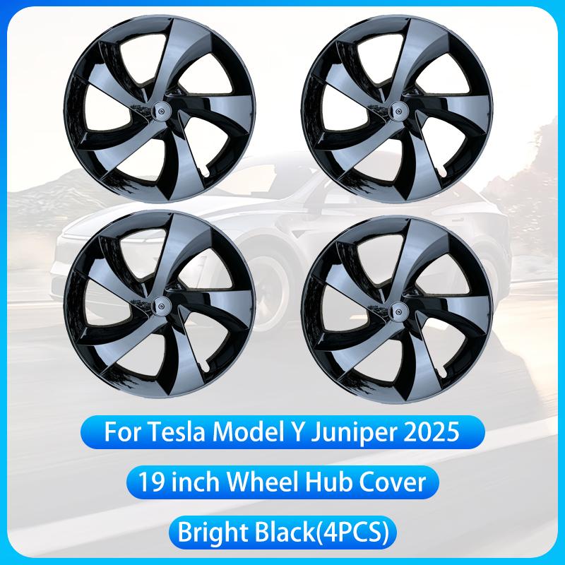For Tesla Model Y Juniper 2025 4PCS 19 Inch Wheel Cap Automobile Performance Replacement Wheel Hubcap Full Rim Cover Accessories