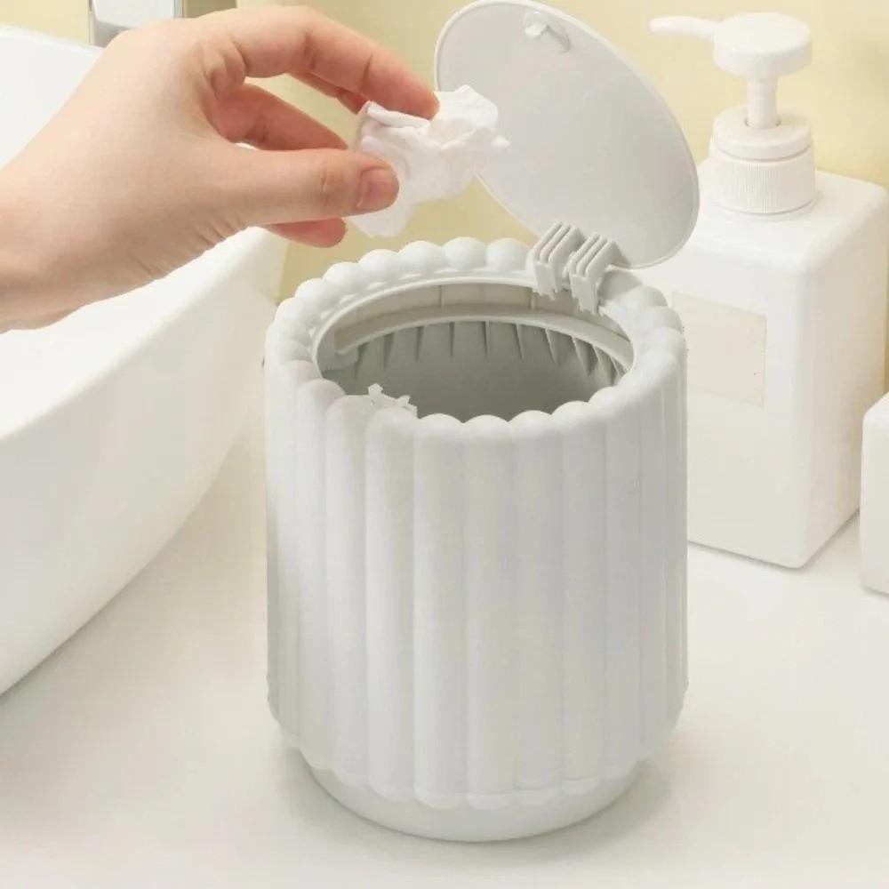 Press Open Lid Desktop Trash Can Non-slip Storage Bucket Creative Garbage Bin For Home Office