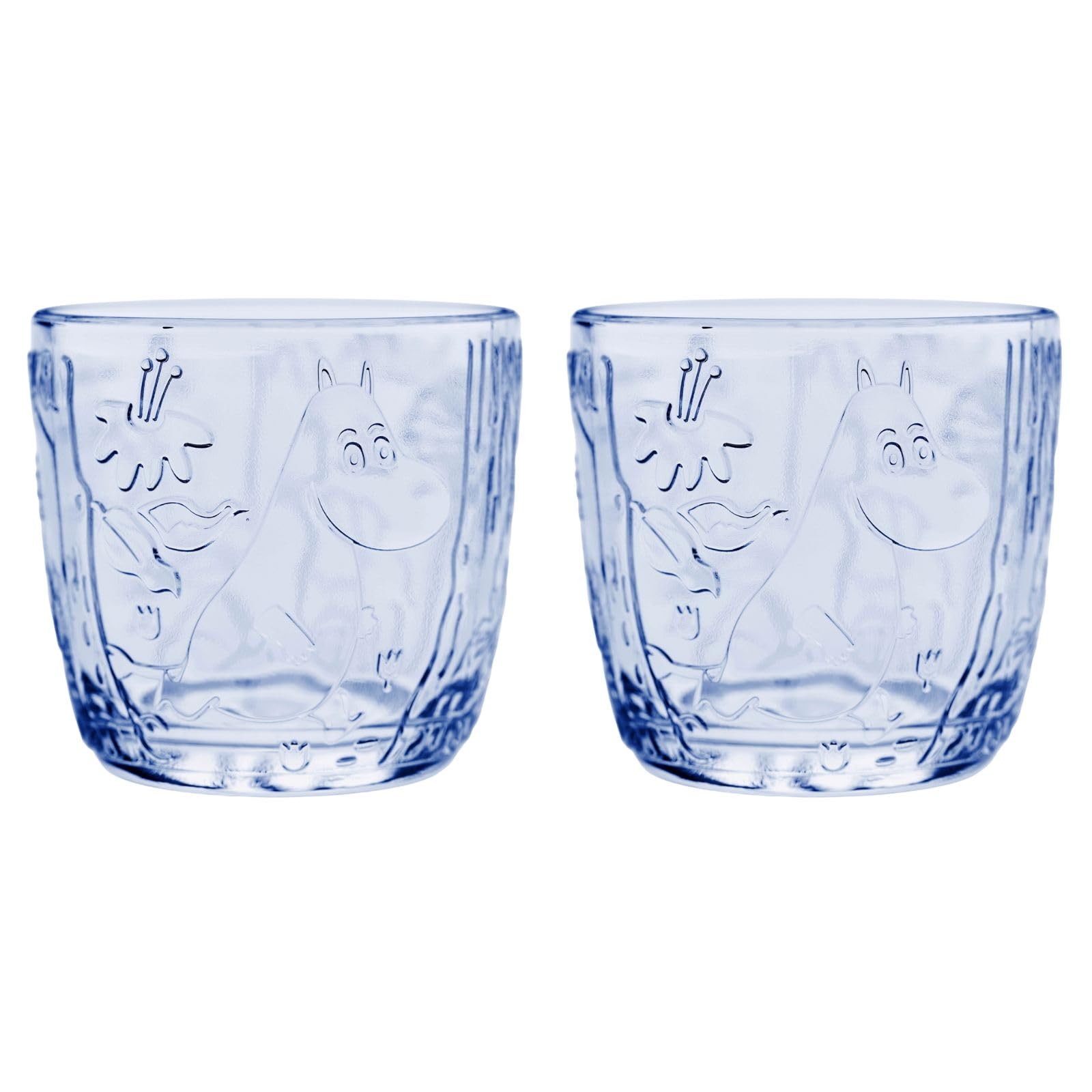 

[Officially Imported] Moomin Arabia Glassware Collection Pair of Tumblers, Aqua Blue, 280ml