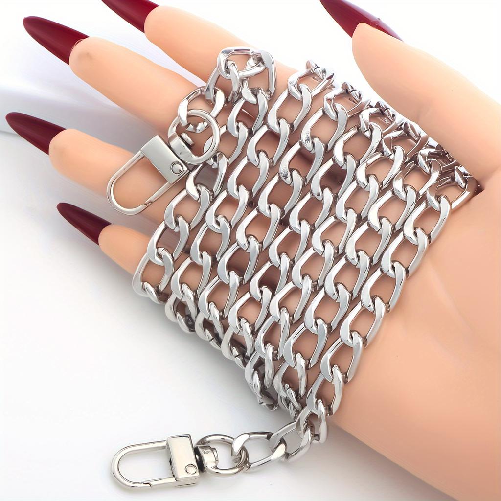 Purse Chain Strap Metal Shoulder Crossbody Replacement Bag Chain, Flat Chain Strap for DIY Purse Handbag