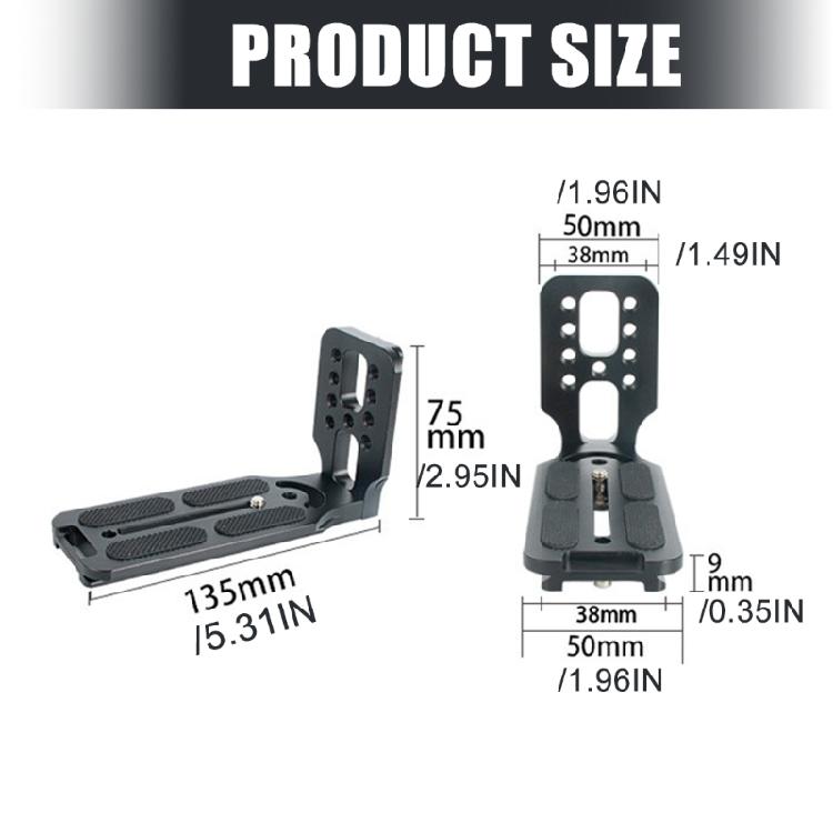Lightweight Vertical Camera Mounting Bracket Secure Anti Slip Design L Shape Board Universal DSLR Compatibility