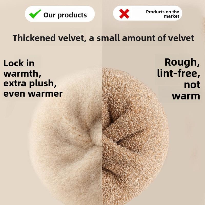 Female Autumn and Winter Plus Velvet Thickened Warm Cold Not Foot Cashmere Knee Socks