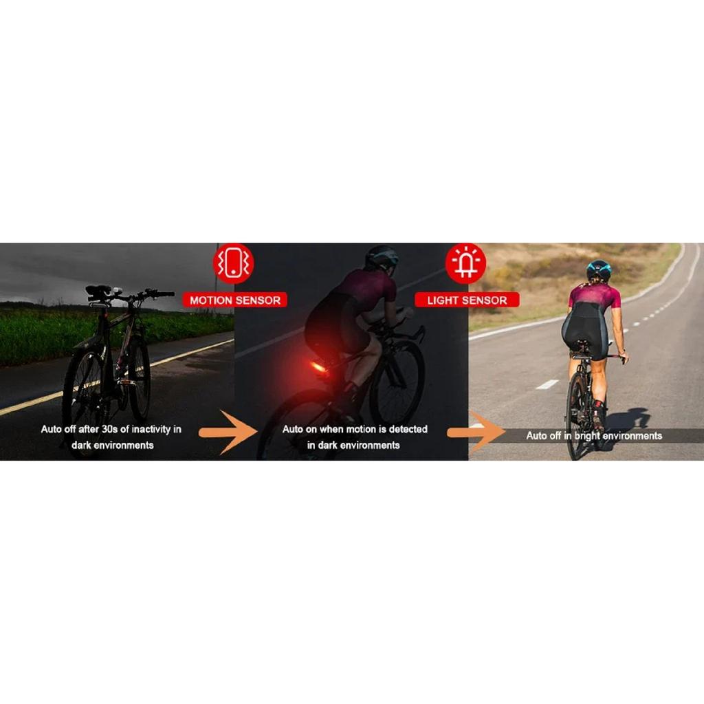 Extractme Bicycle Rear Light Alarm Waterproof Rechargeable Scooter Bike Turn Signal Warning Lamp Auto Brake Light
