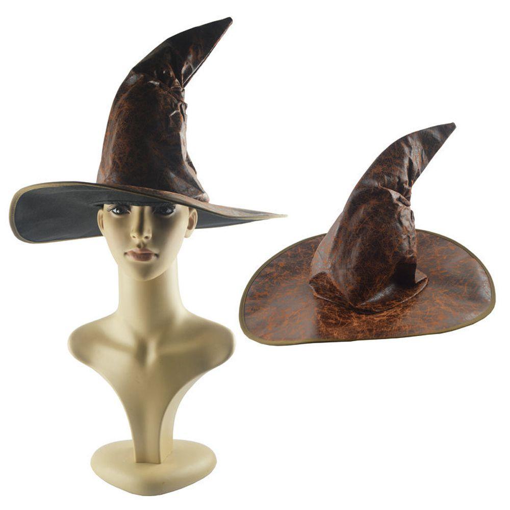 Creative Party Props Cosplay Costume For Children Wizard Hat Halloween Hat Witch Hat Pu Leather