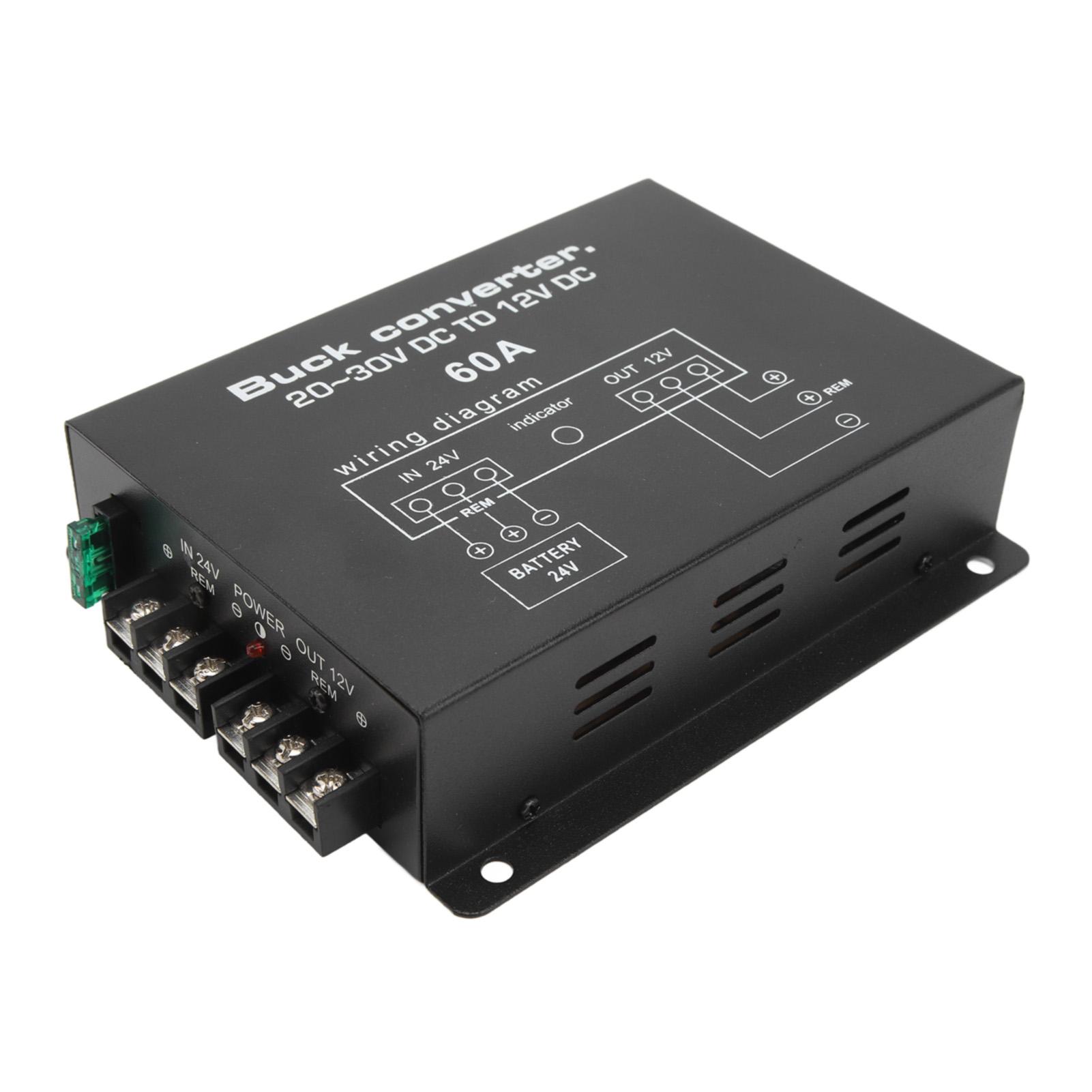 

Черный Автомобильный Преобразователь Питания 60А Высокопрочный Защита от Перегрева DC 24В в 12В Преобразователь для Автомобильных Холодильников