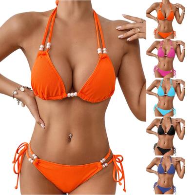 Women's Pearl Accessories Sexy Two-Piece Swimsuit