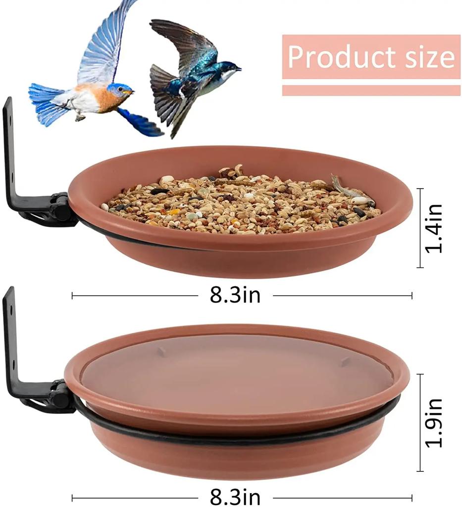 Wall Hanging Bird Feeder Bowl Tree Mounted Bird Bath Spa Include 2 Bird Trays Metal Rings and Screws
