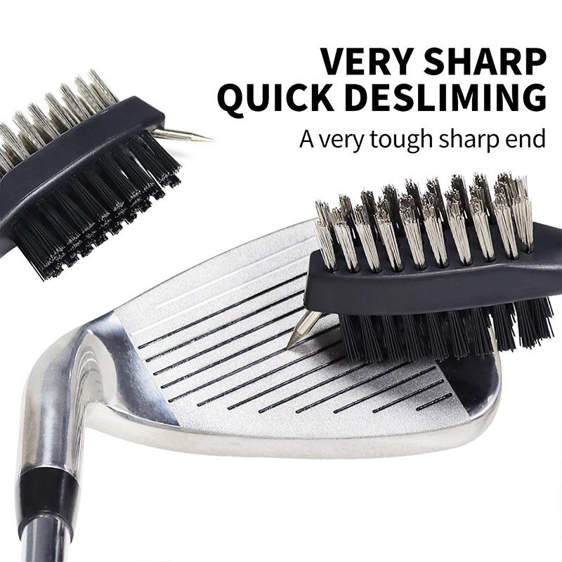 ABS Golf Club Heads Double Sided Brush Cleaning Brush Portable Golf Cleaning Products