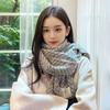 High End Plaid Small Fragrant Scarf for Women Winter New Korean Version Retro Versatile Thickened Warm Scarf for Students