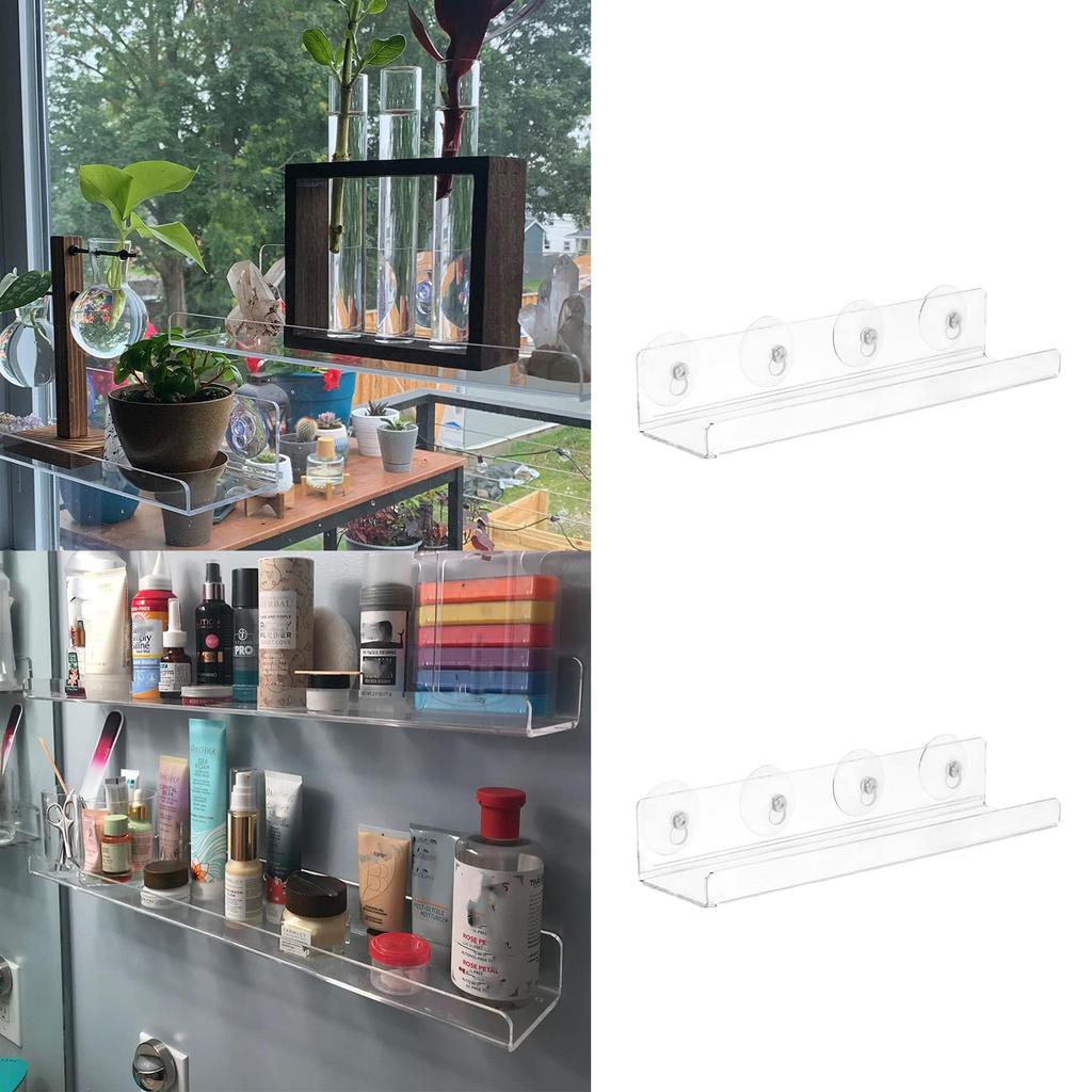 Acryl Fensterbankverlängerungsregal Saugknopf Pflanzenständer für Balkontöpfe Indoor Kräutergarten und Sukkulenten Pflanzgefäße