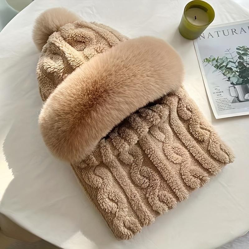 

Комплект из 3-в-1: зимняя шапка, шарф и маска — уютная вязаная шапка с флисовой подкладкой и ушами, ветрозащитная теплая шапка с капюшоном для езды на велосипеде на открытом воздухе хаки