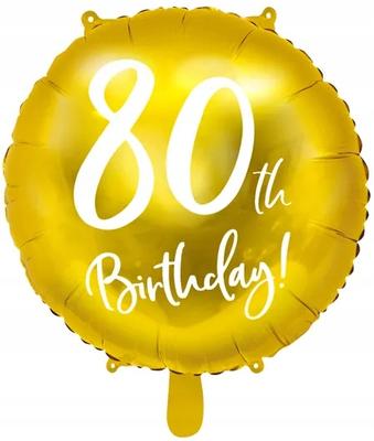 Foil Balloon For 80th Birthday Birthday Gold Eightieth Party 45cm