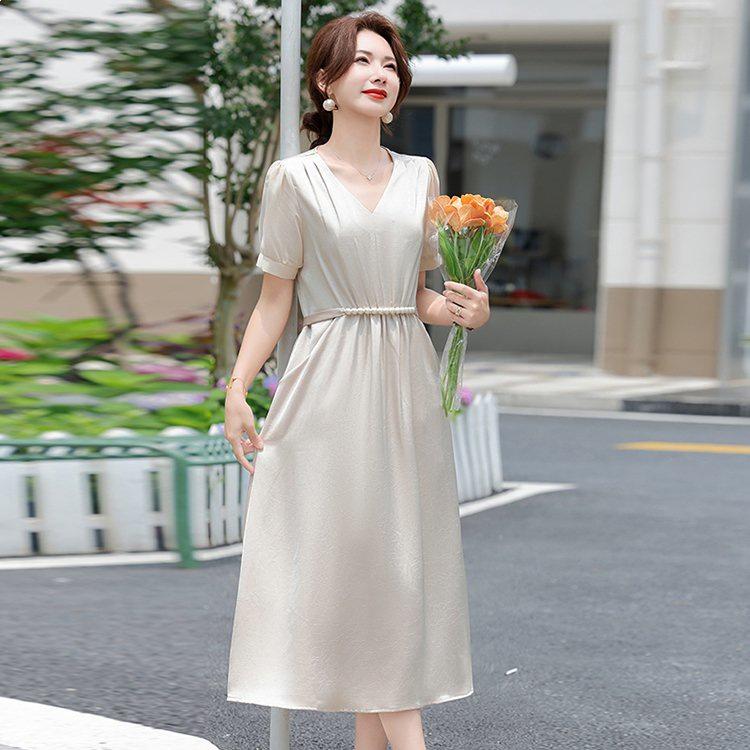 Elegant Summer Short Sleeve Dress for Middle-Aged and Elderly Women - New 2026 Chinese Style