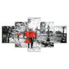 Abstract Couple Walking Painting 5 Piece Five Panel Canvas Print Picture Modern Wall Art Poster Home Decor Gift For Him For Her