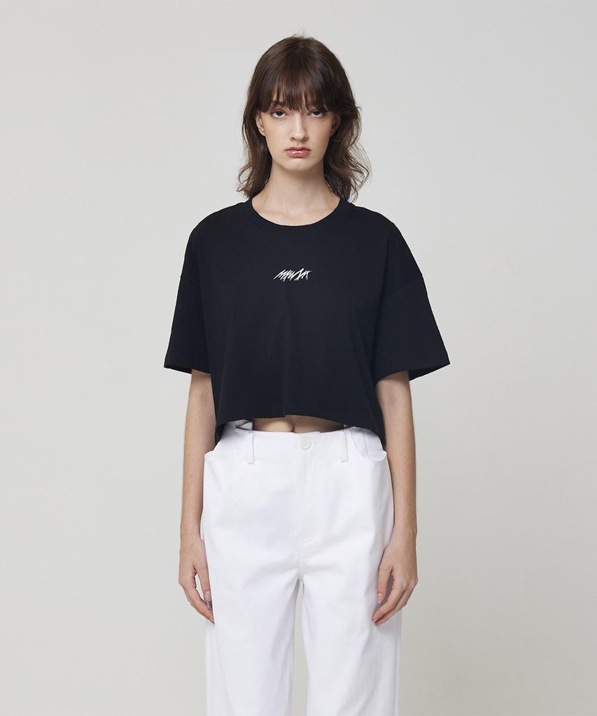 Meuameu Logo Wide Crop T-Shirt