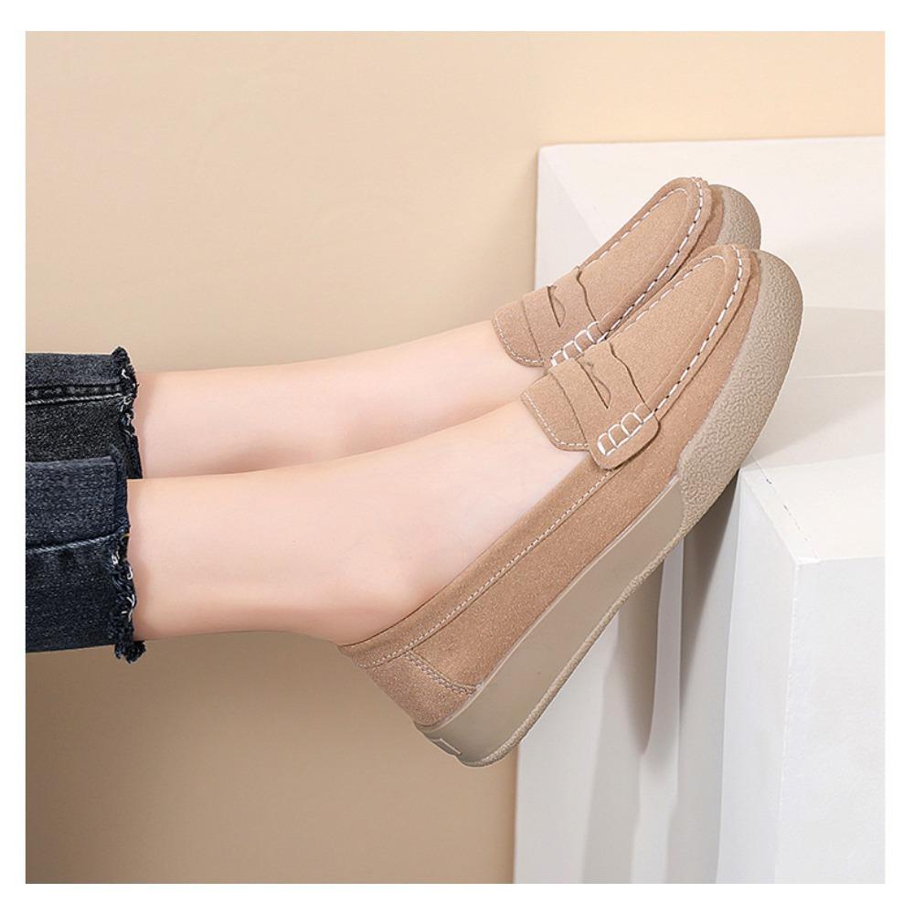 Женские весенние кожаные мокасины с закрытым носком для мам среднего и пожилого возраста — фото 7