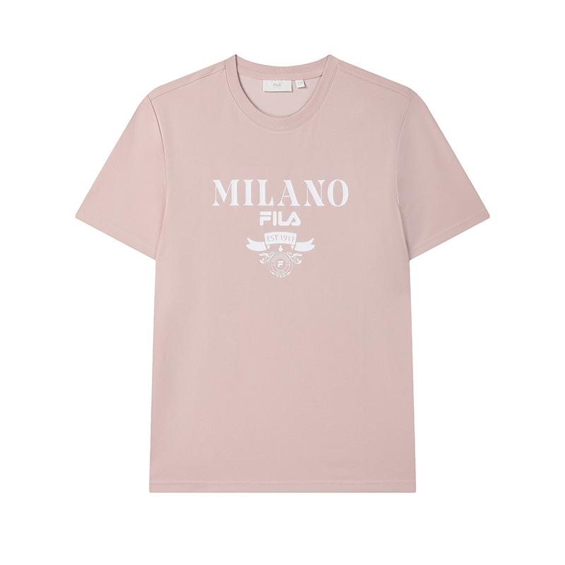 

FILA Milano Series American Fashion Knit Short Sleeve T-Shirt Men Tops Nude-Pink F11M515102FPK XXL