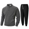 New Solid Color Men's Slim Zipper Casual Autumn and Winter Suit Long Sleeve Stand Collar Suit
