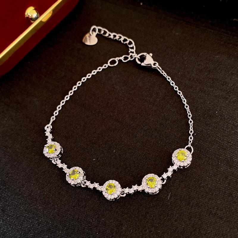 18k Gold Plated Zircon Oval Buckle Bracelet - European & American Retro Luxury Jewelry