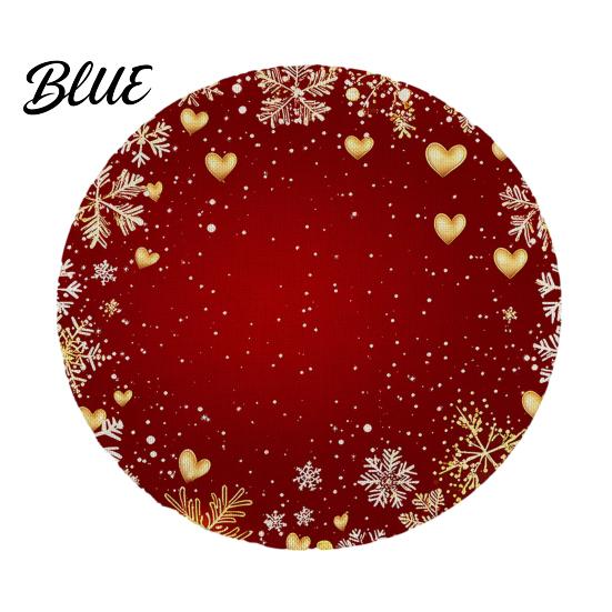 Tapis décoratif d'isolation thermique Rond Set de table de Noël 14 pouces Motif festif Antidérapant Protecteur de table Couvercle de table anti-brûlure Endroit pour manger