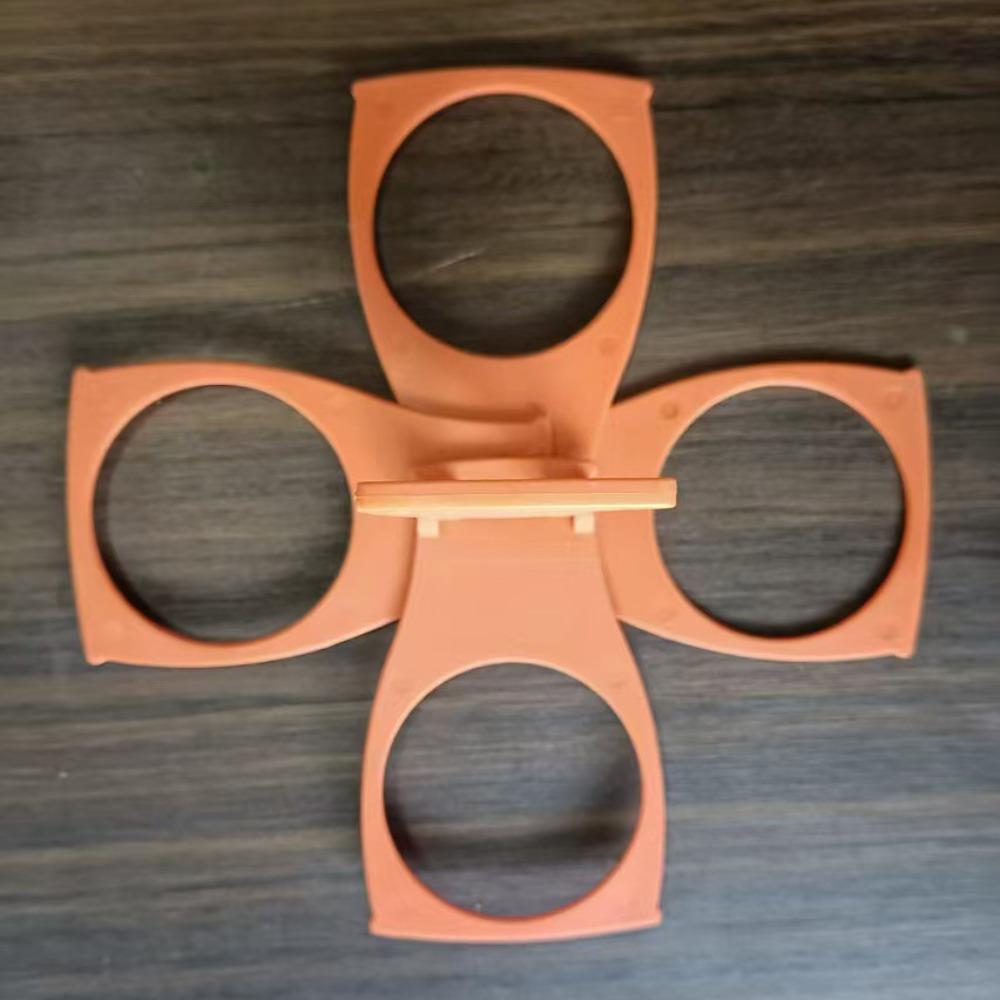 

Versatile Plastic Foldable Cup Holder Anti Scalding 4-Cups Drink Carrier Rotating Carousel Cup Carrier Bar оранжевый
