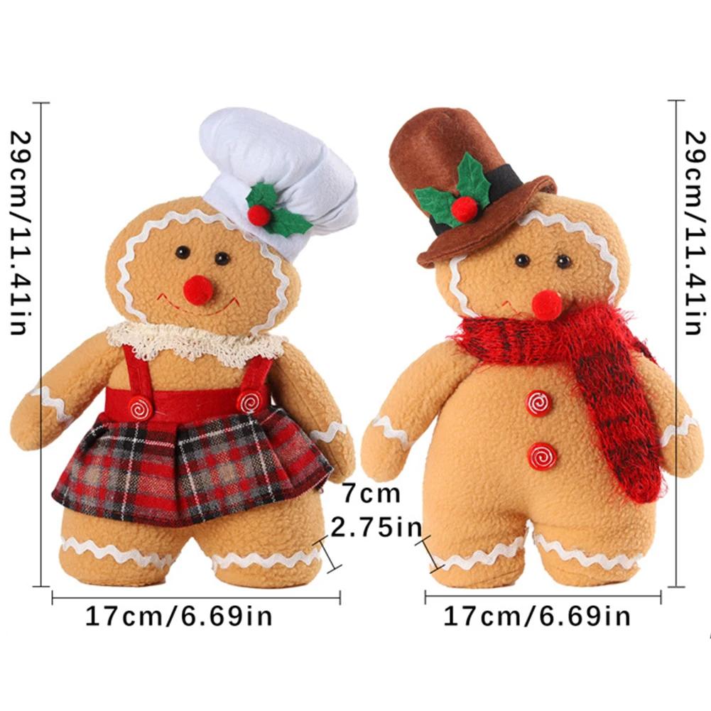 Festive Plush Fabric Couple Doll Decoration for Christmas Soft Material Ornament for Holiday Table and Office Desktop Display