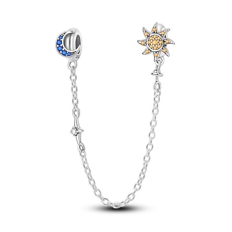 copper Plated Sun Moon Stars Insect Angel Safety Chain Charm Bead Charms Compatible With Authentic Chain Bracelets Do It Yourself Bead Ideal For Women