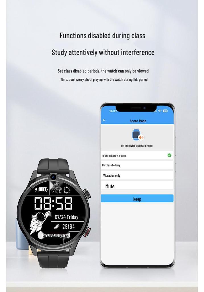 Waterproof 5G Student Smartwatch: Multi-Function Unisex Model with SIM Support & Video Calling