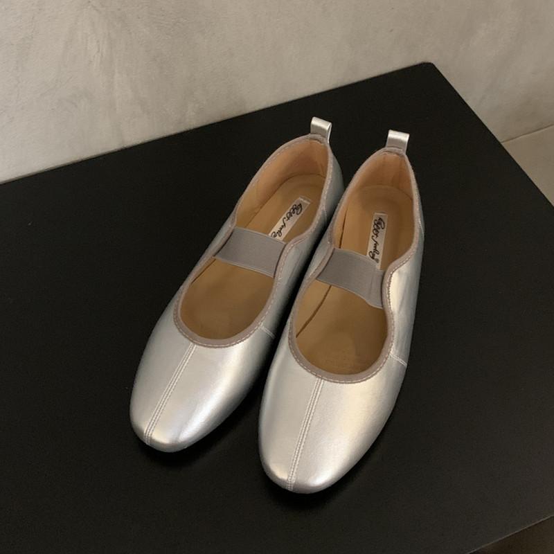 Fashion Bailamos Autumn Women Flat Shoes Fashion Shallow Slip On Ladies Elegant Boat Shoes Soft Flat Heel Dress Ballerinas Shoes Mujer