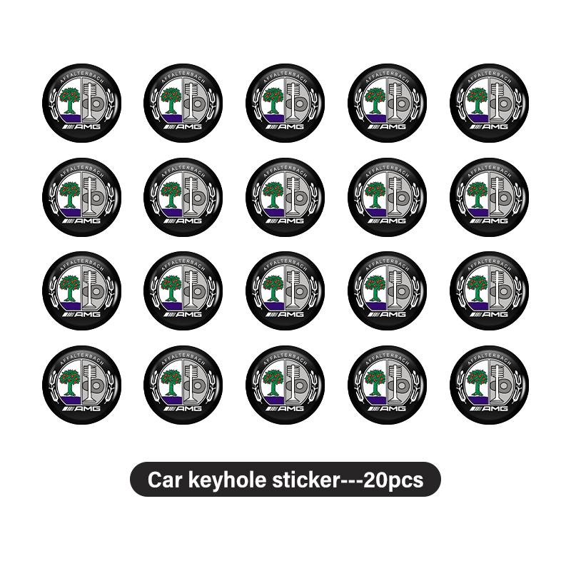 PAD5  For AMG 8/12/20PCS Car Remote Control Key Badge Emblem Stickers Decorat Accessory Benz B-CLASS C-CLASS GLC GLE GLK W190 W201