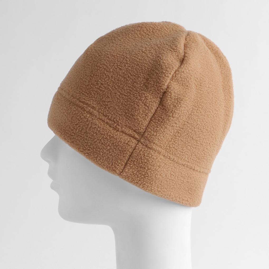 Unisex Short Beanie Hat Brown Winter Brimless Watch Cap