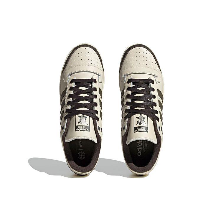 Adidas Originals Top Ten Low Slip Resistant Durable Low Top Skate Shoes Men Sneakers Beige Black IF5414