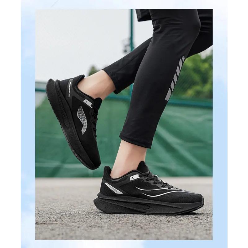 Men's Running Shoes Breathable Mesh Lace-up Athletic Sneakers Lightweight Cushioning Sports Footwear