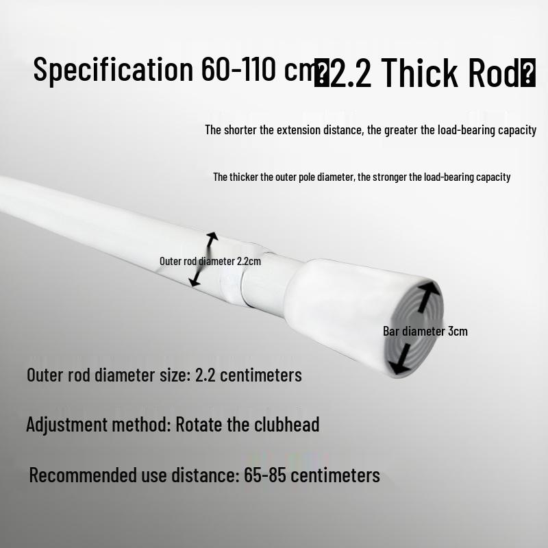 Stanzfreie Teleskop-Vorhangstange für Türen, Küchen, Kleiderschränke, Duschen und zum Wäschetrocknen