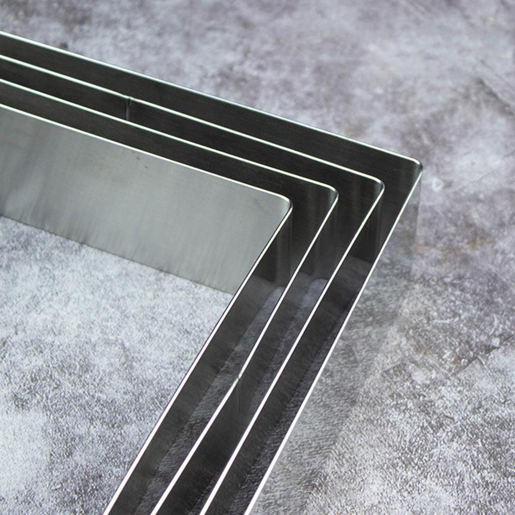 Formas de bolo Anéis Forma quadrada de mousse Anel de bolo de aço inoxidável Utensílio para confeitaria de sobremesa Forma quadrada de bolo Utensílios para assar